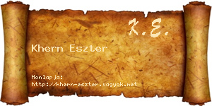 Khern Eszter névjegykártya
